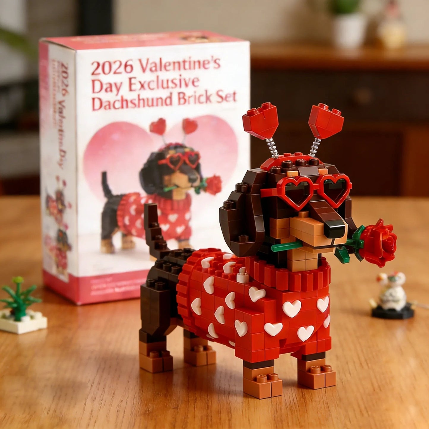 💖🌹2026 - DIY Herzerwärmendes exklusives Dackel-Bausteinset 🐕✨