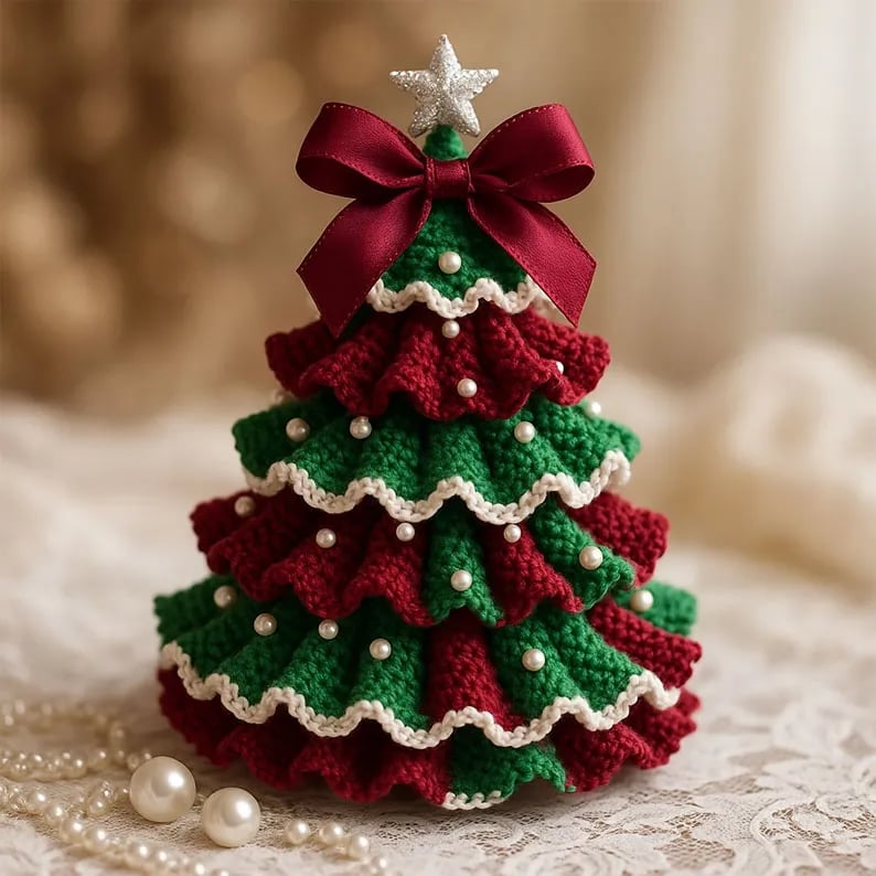 Weihnachtsrabatt🎄DIY Häkel-Weihnachtsbaum-Set – ✨Handgefertigtes Weihnachtsdekorationsset