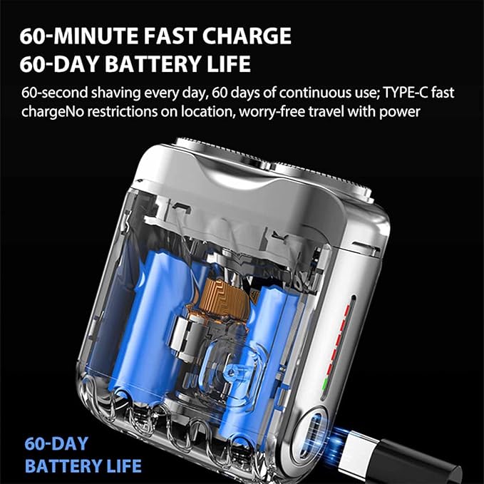 Tragbarer rotierender Elektrorasierer mit zwei Ringen/Portable Rotary Dual Ring Electric Shaver