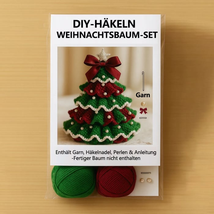 Weihnachtsrabatt🎄DIY Häkel-Weihnachtsbaum-Set – ✨Handgefertigtes Weihnachtsdekorationsset
