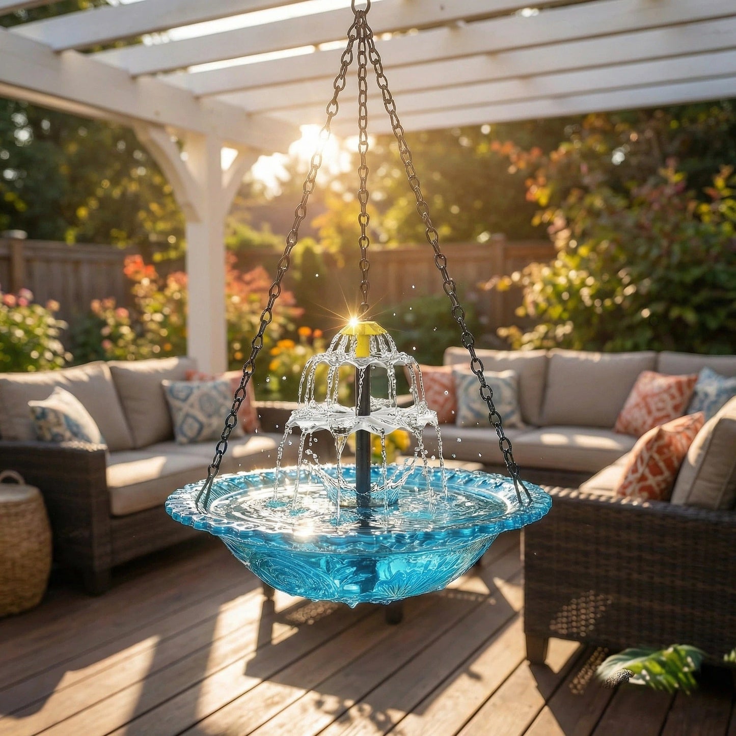 🔥🔥Neujahrsangebot: 70 % Rabatt – Solarbetriebener Hängebrunnen im Wasserfall-Design für Vögel