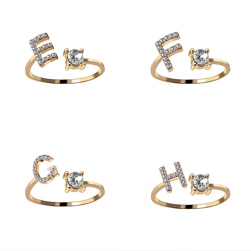 Buchstabenring größenverstellbar I Ring mit Buchstabe I verstellbar