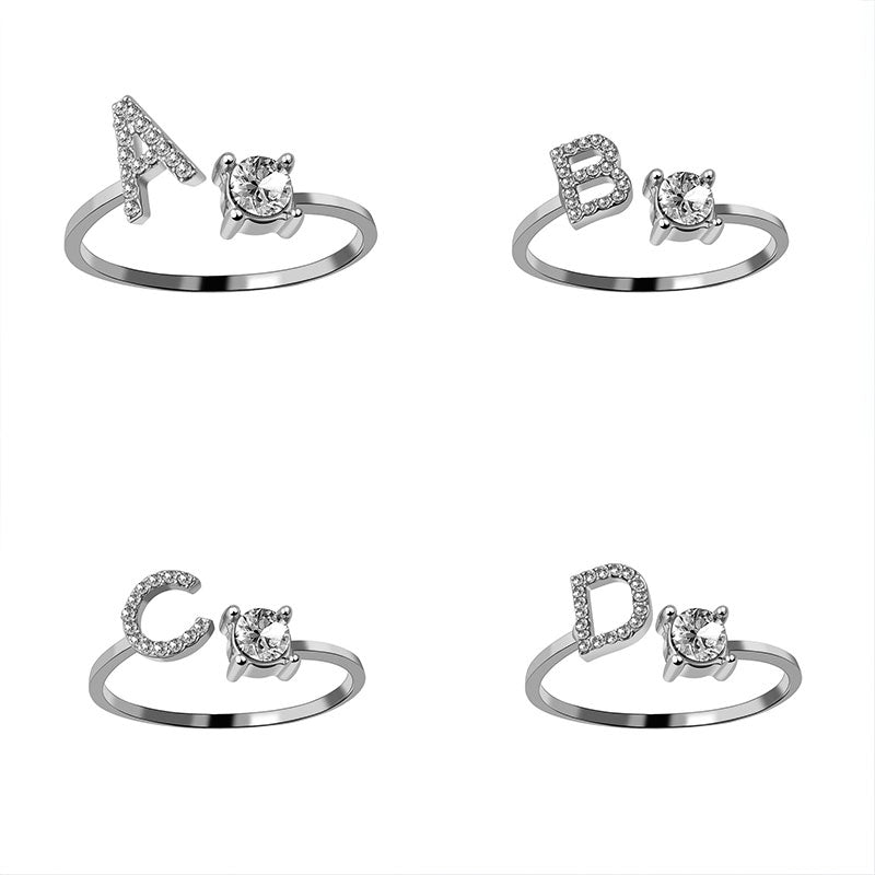 Buchstabenring größenverstellbar I Ring mit Buchstabe I verstellbar