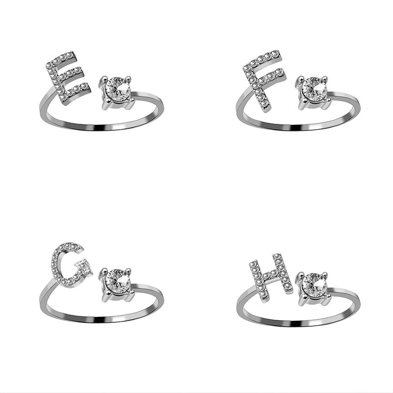 Buchstabenring größenverstellbar I Ring mit Buchstabe I verstellbar