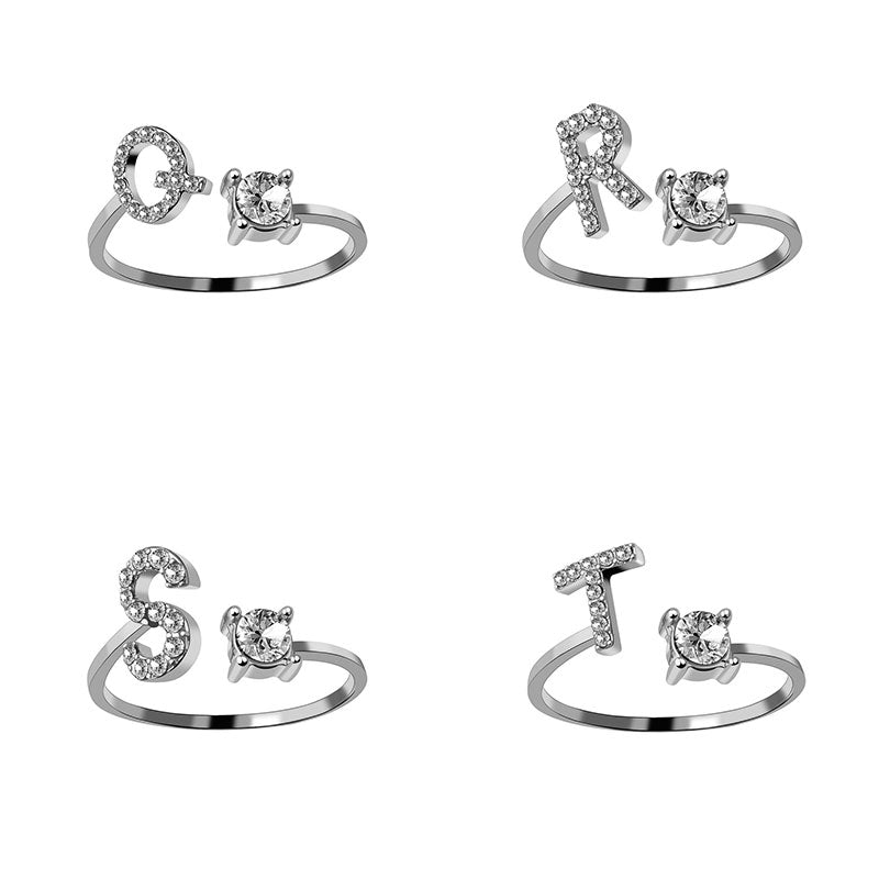 Buchstabenring größenverstellbar I Ring mit Buchstabe I verstellbar