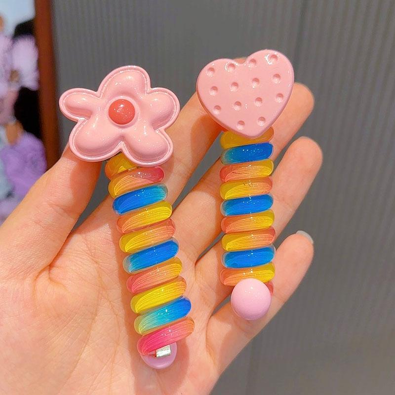 🌞Heißer Sommerschlussverkauf🎁Bunte Telefondraht-Haarbänder für Kinder