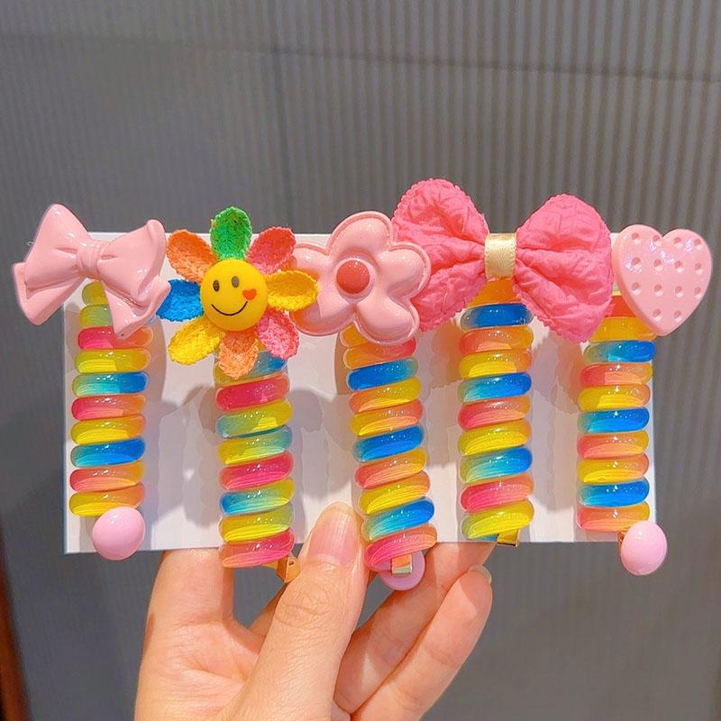 🌞Heißer Sommerschlussverkauf🎁Bunte Telefondraht-Haarbänder für Kinder