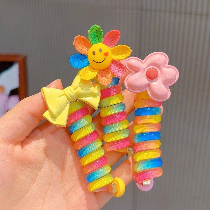 🌞Heißer Sommerschlussverkauf🎁Bunte Telefondraht-Haarbänder für Kinder