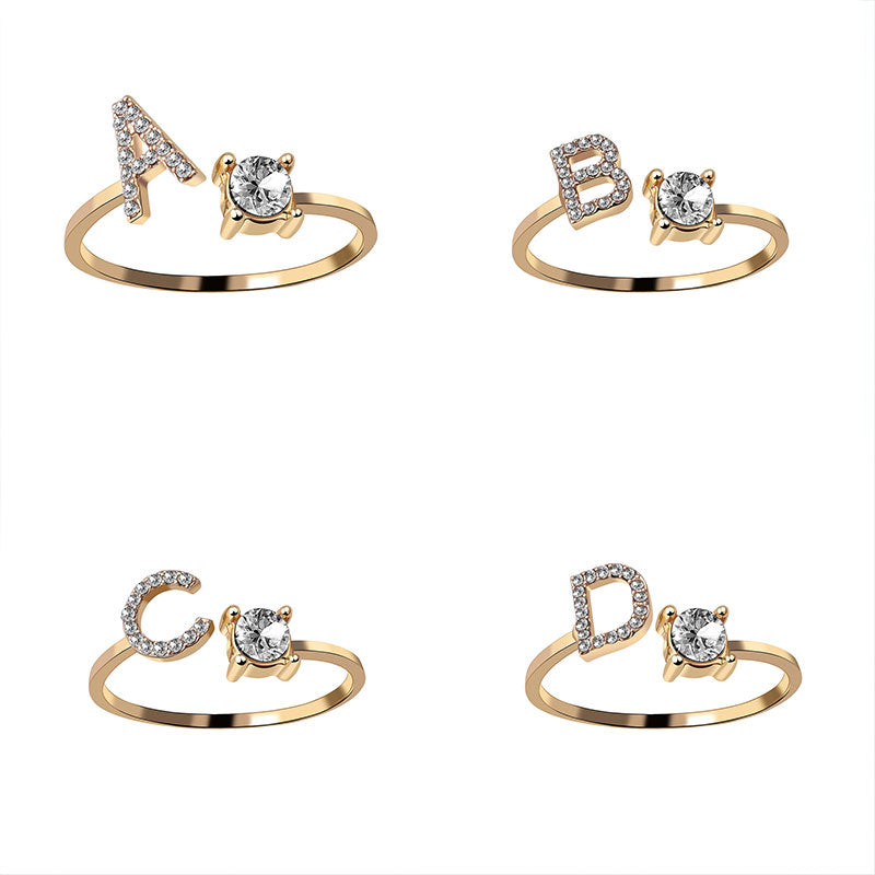 Buchstabenring größenverstellbar I Ring mit Buchstabe I verstellbar