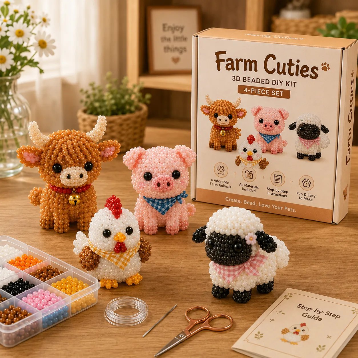 ✨ Letzter Tag: 49 % Rabatt ✨ – 🧵✨ DIY-Set für winzige 3D-Perlentiere