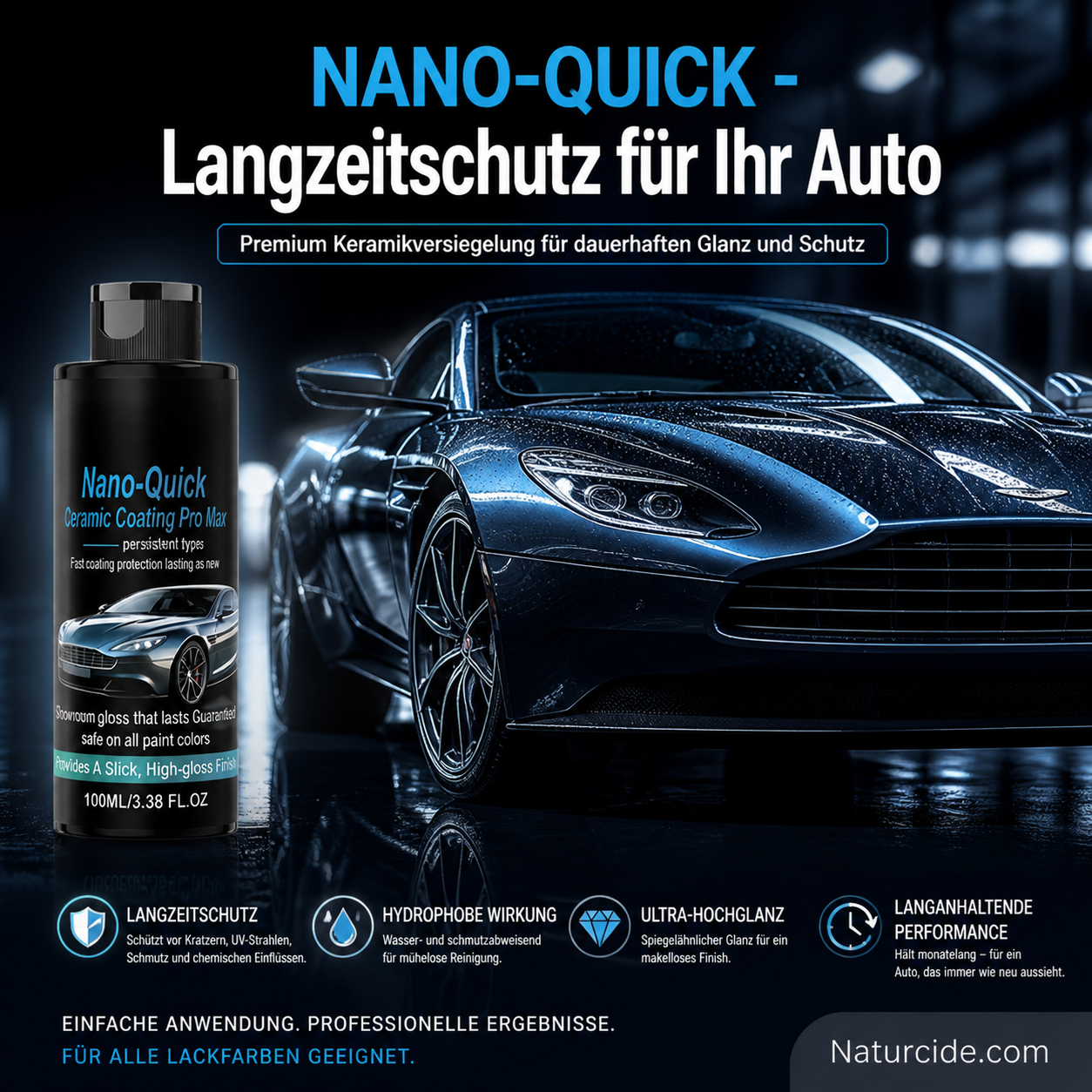 🎁50% Rabatt🔥Hochglänzendes Nano-Keramik-Beschichtungsspray, wasserabweisend &amp; kratzfest