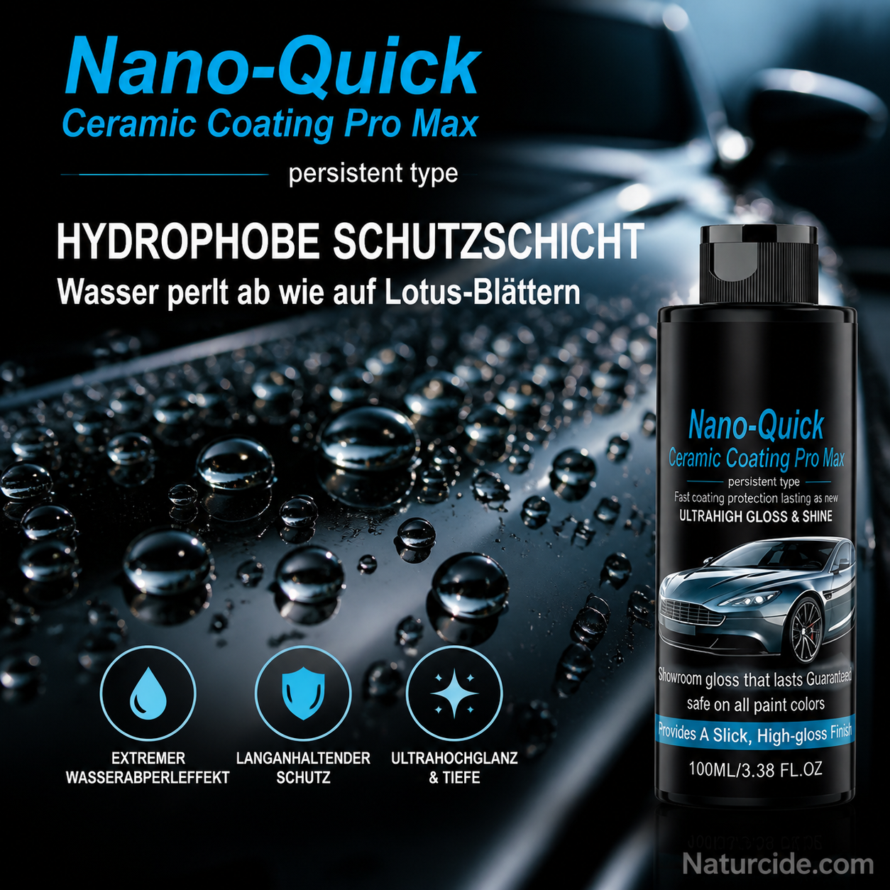 🎁50% Rabatt🔥Hochglänzendes Nano-Keramik-Beschichtungsspray, wasserabweisend &amp; kratzfest