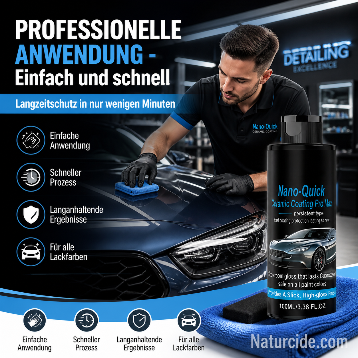 🎁50% Rabatt🔥Hochglänzendes Nano-Keramik-Beschichtungsspray, wasserabweisend &amp; kratzfest