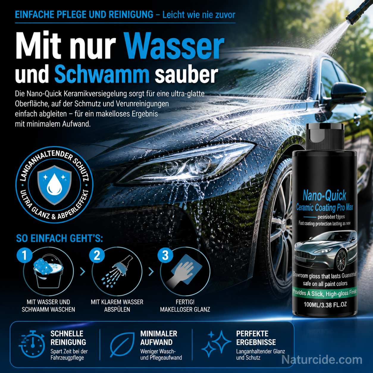 🎁50% Rabatt🔥Hochglänzendes Nano-Keramik-Beschichtungsspray, wasserabweisend &amp; kratzfest