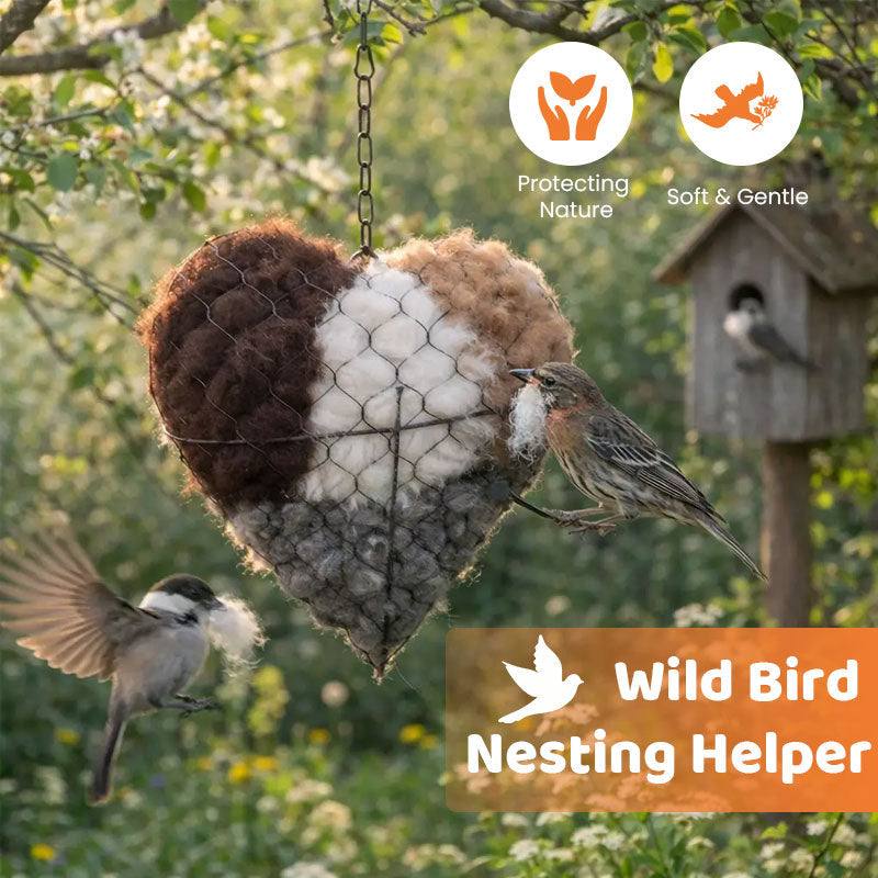 🕊️ Handgefertigtes Vogelnestherz aus Alpakafasern