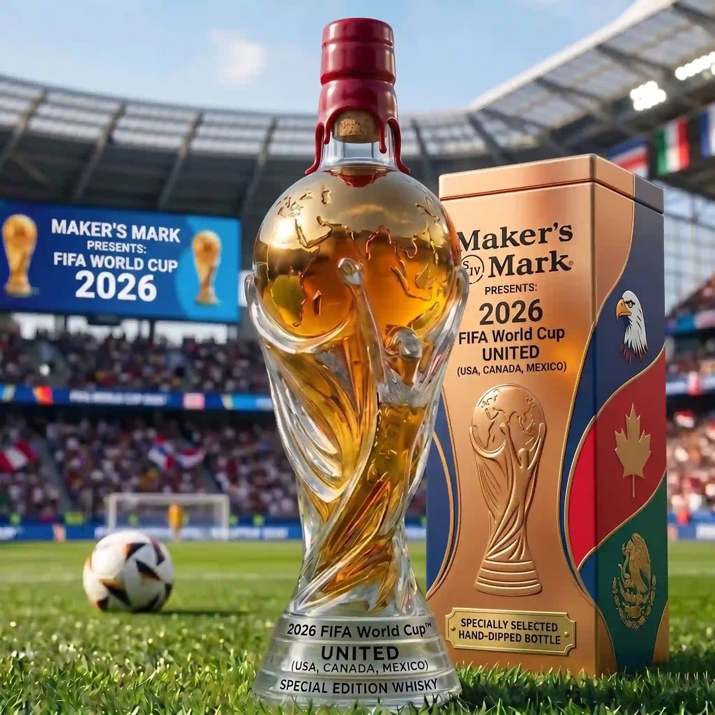 Whiskyflasche in Sonderedition zur FIFA-Fußball-Weltmeisterschaft 2026