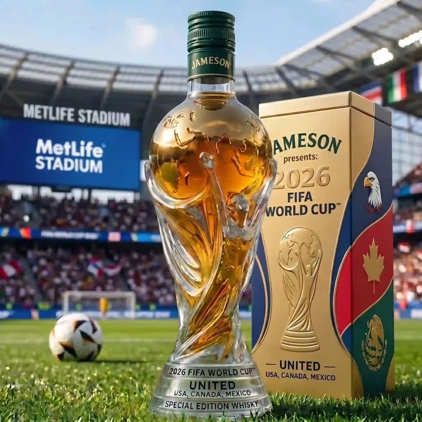 Whiskyflasche in Sonderedition zur FIFA-Fußball-Weltmeisterschaft 2026