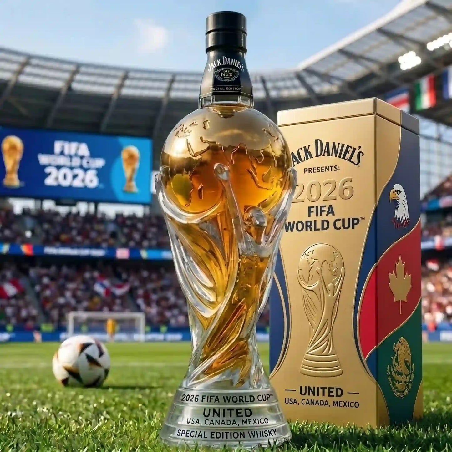 Whiskyflasche in Sonderedition zur FIFA-Fußball-Weltmeisterschaft 2026