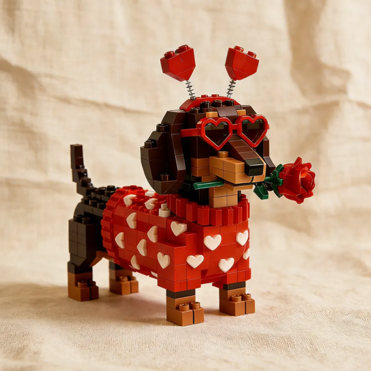 💖🌹2026 - DIY Herzerwärmendes exklusives Dackel-Bausteinset 🐕✨