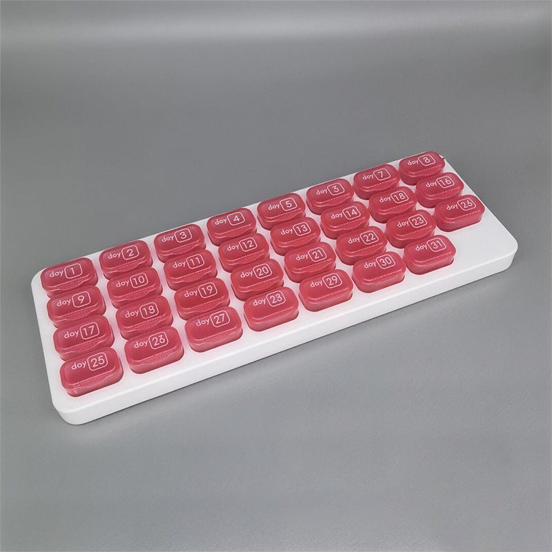 💊 31-Tage-Pillendose – Monatlicher Pillen-Organizer – Arthritis-freundliche, leicht zu öffnende Deckel