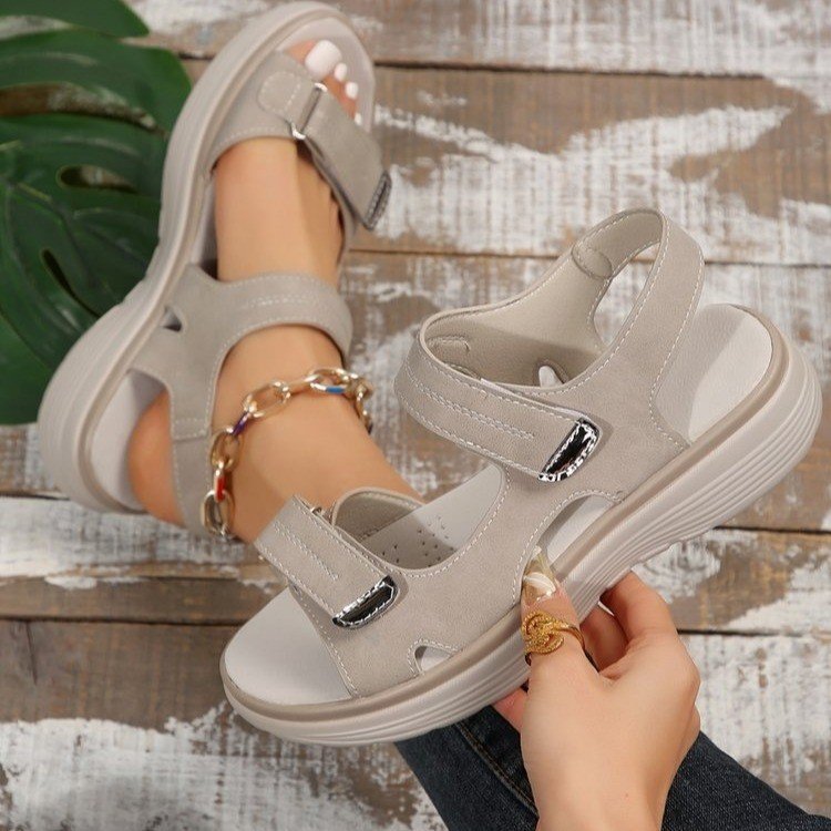 💥49% Rabatt👡【36-43】 2025 Neue Sandalen in großen Größen für Frauen, sportlich, bequem, gerade Sandalen mit Fischmund.