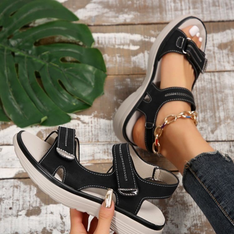 💥49% Rabatt👡【36-43】 2025 Neue Sandalen in großen Größen für Frauen, sportlich, bequem, gerade Sandalen mit Fischmund.