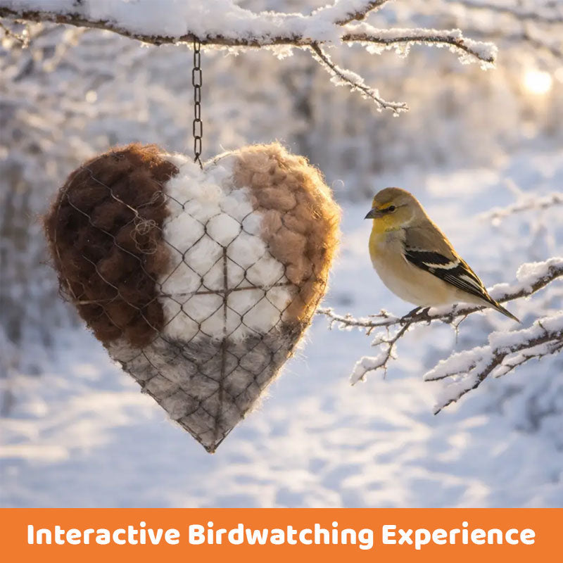 🕊️ Handgefertigtes Vogelnestherz aus Alpakafasern