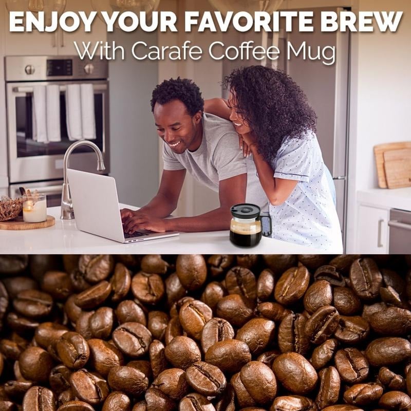 💕49 % Rabatt💖☕ 470-ml-Glas-Kaffeetasse – im Kaffeekannen-Stil