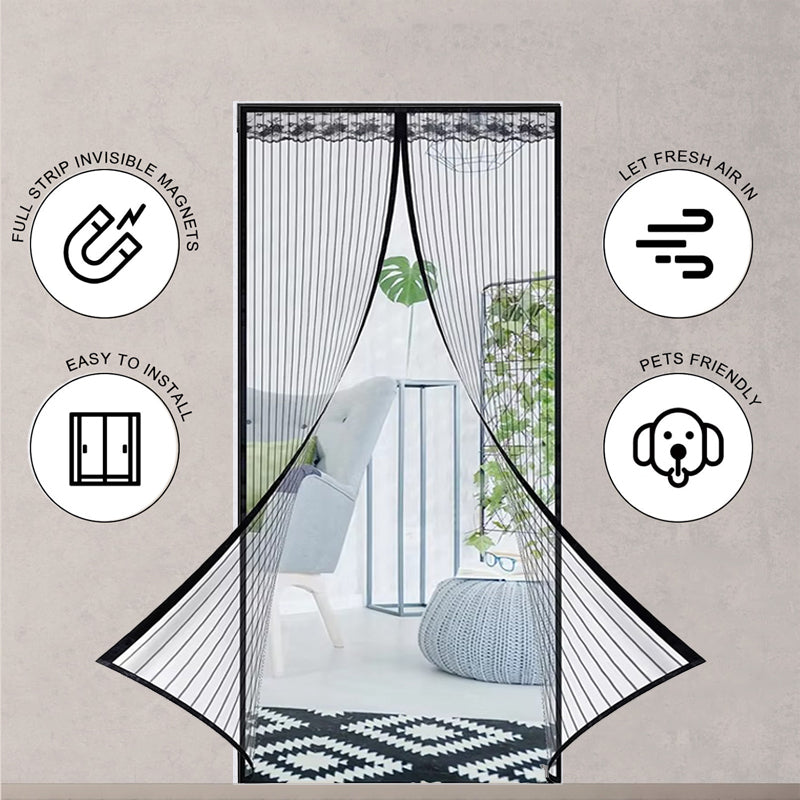 Magic Mesh magnetischer Fliegengitter-Türvorhang für den Sommer