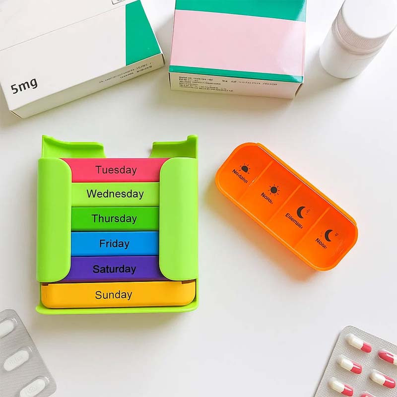💊Praktische, lebensmittelechte, quadratische Pillendose