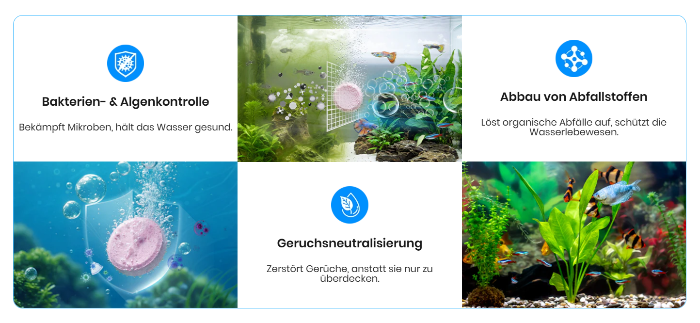 Wasseraufbereitungs-Tabletten für Aquarien