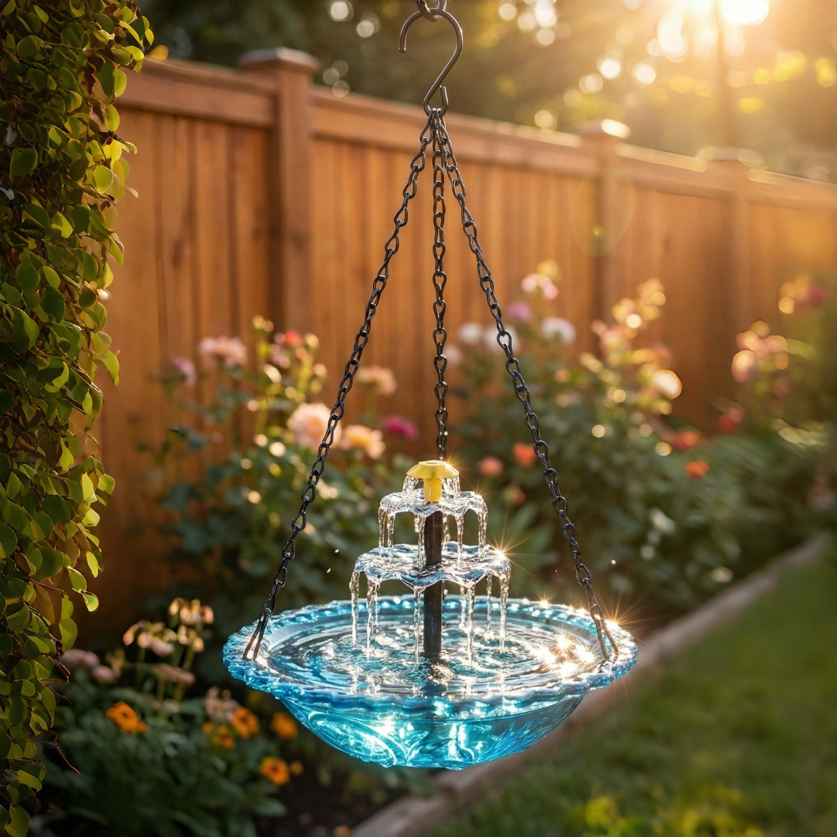 🔥🔥Neujahrsangebot: 70 % Rabatt – Solarbetriebener Hängebrunnen im Wasserfall-Design für Vögel