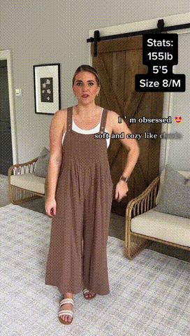 💝Ärmelloser Jumpsuit für Damen mit weitem Bein und Taschen