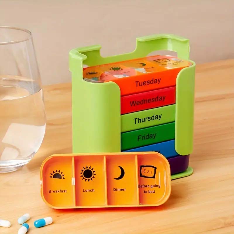 💊Praktische, lebensmittelechte, quadratische Pillendose