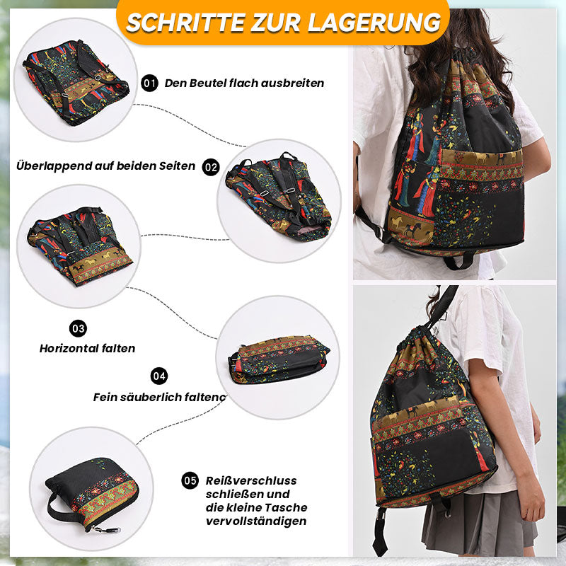 Kordelzug, faltbar, großes Fassungsvermögen, Trocken-Nass-Trennung, Reise-Sportrucksack🛩