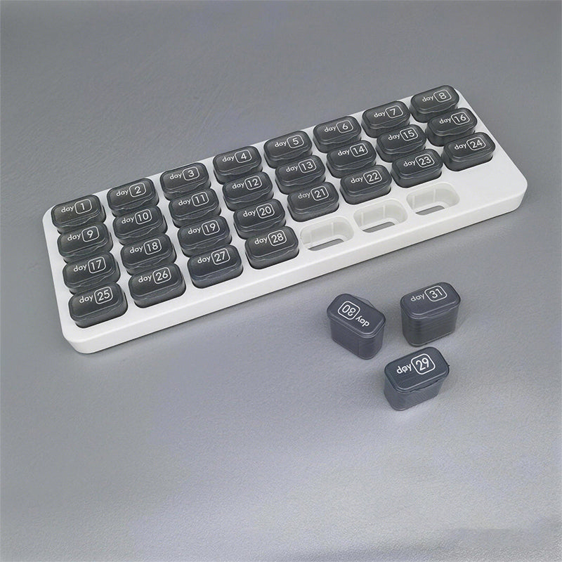 💊 31-Tage-Pillendose – Monatlicher Pillen-Organizer – Arthritis-freundliche, leicht zu öffnende Deckel