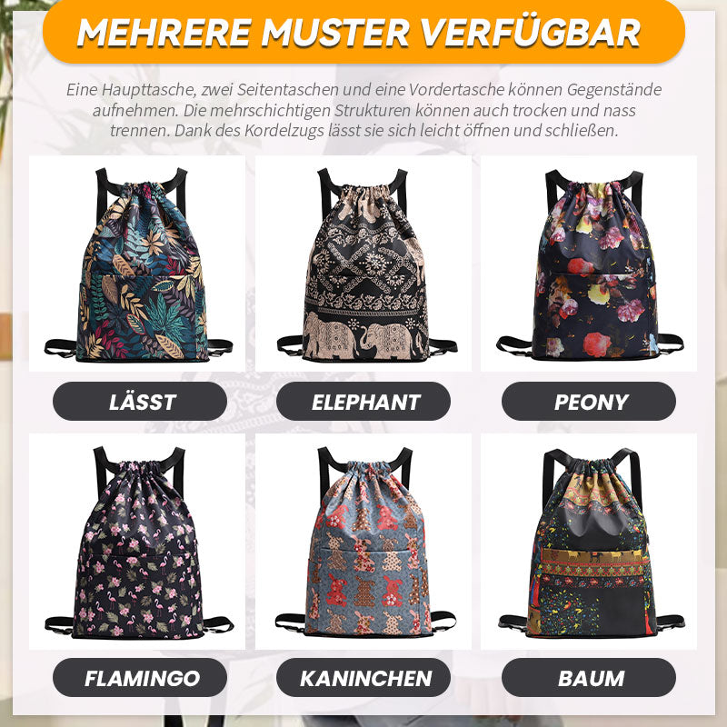 Kordelzug, faltbar, großes Fassungsvermögen, Trocken-Nass-Trennung, Reise-Sportrucksack🛩
