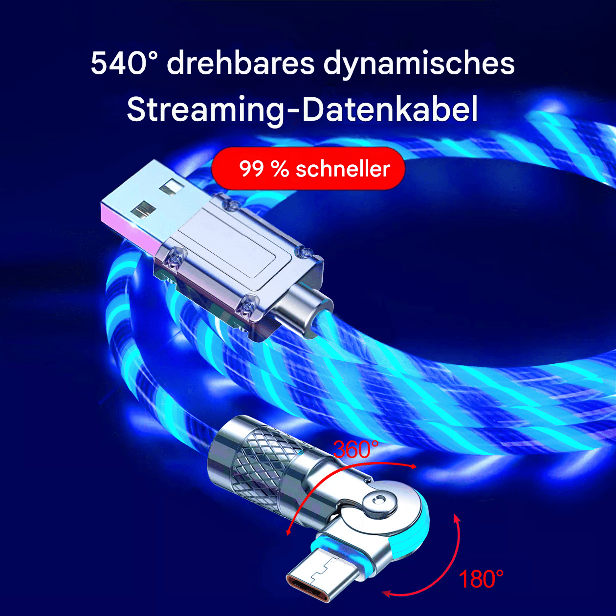 ⚡540° drehbares Streamer-Datenkabel