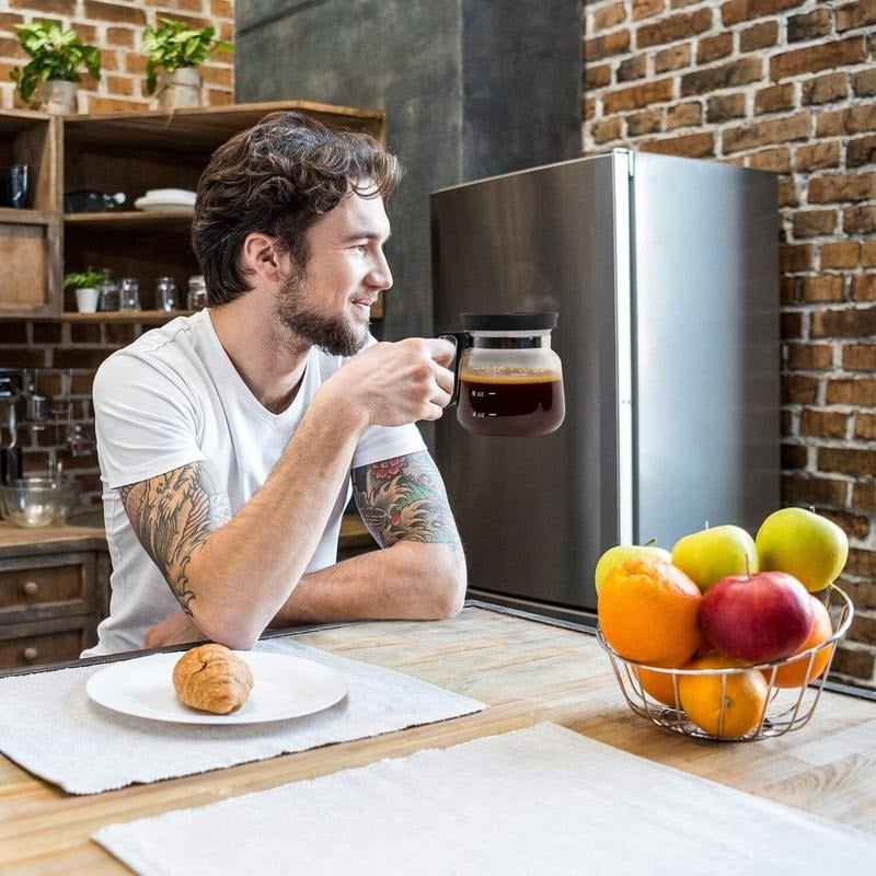 💕49 % Rabatt💖☕ 470-ml-Glas-Kaffeetasse – im Kaffeekannen-Stil