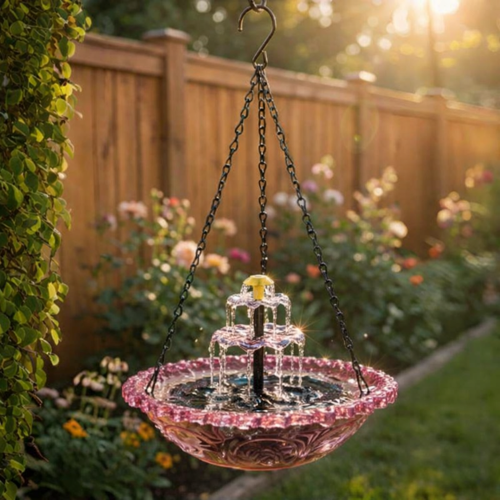 🔥🔥Neujahrsangebot: 70 % Rabatt – Solarbetriebener Hängebrunnen im Wasserfall-Design für Vögel