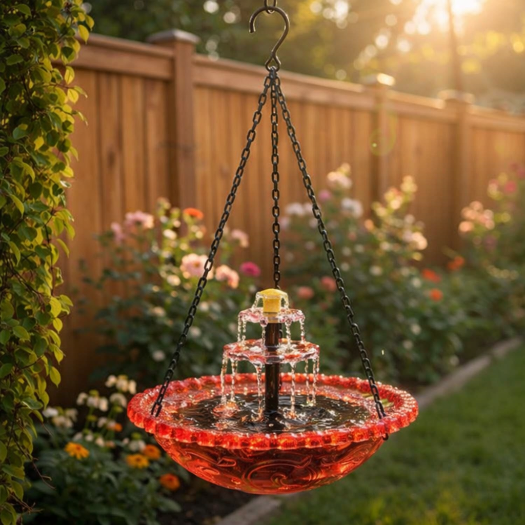 🔥🔥Neujahrsangebot: 70 % Rabatt – Solarbetriebener Hängebrunnen im Wasserfall-Design für Vögel