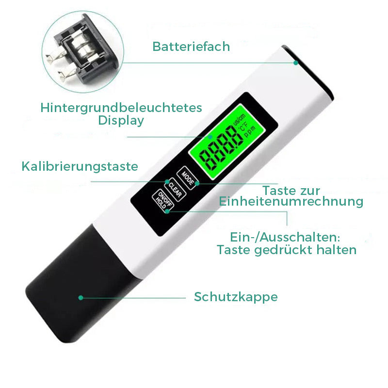 Multifunktionaler Wasserqualitätsteststift
