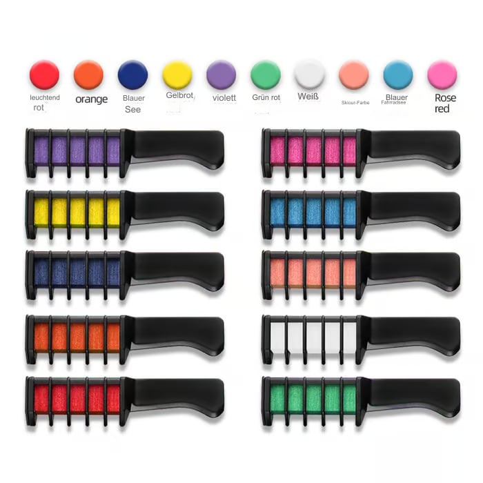 Magic Hair Set 10 Farben Farbstoff für Party Großhandel Pinsel temporäre Farbe
