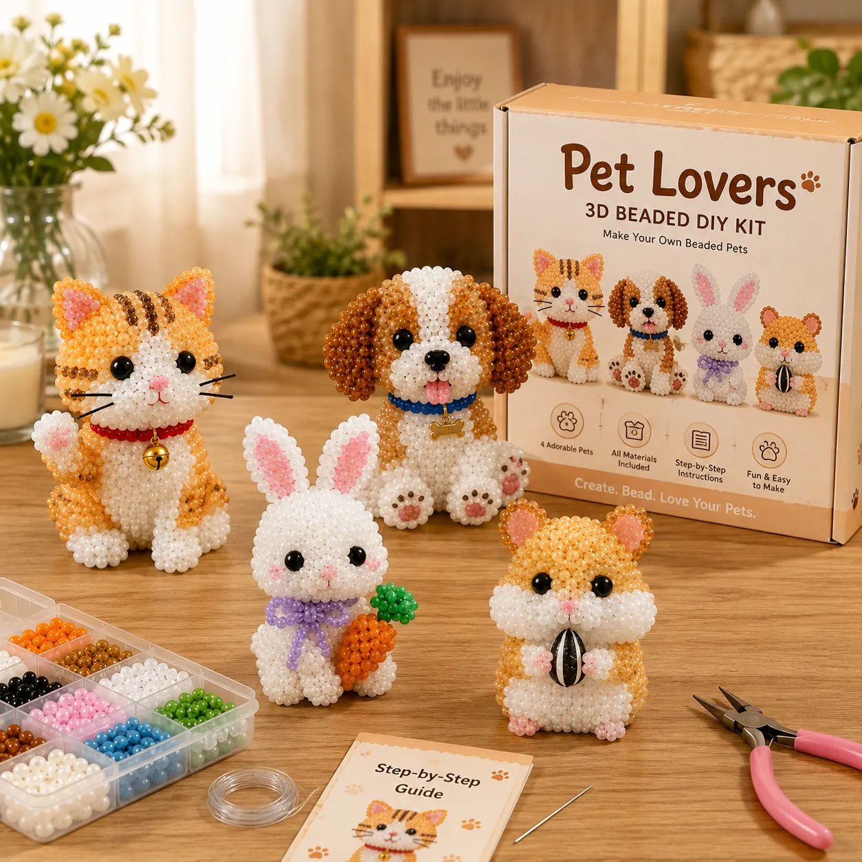 ✨ Letzter Tag: 49 % Rabatt ✨ – 🧵✨ DIY-Set für winzige 3D-Perlentiere