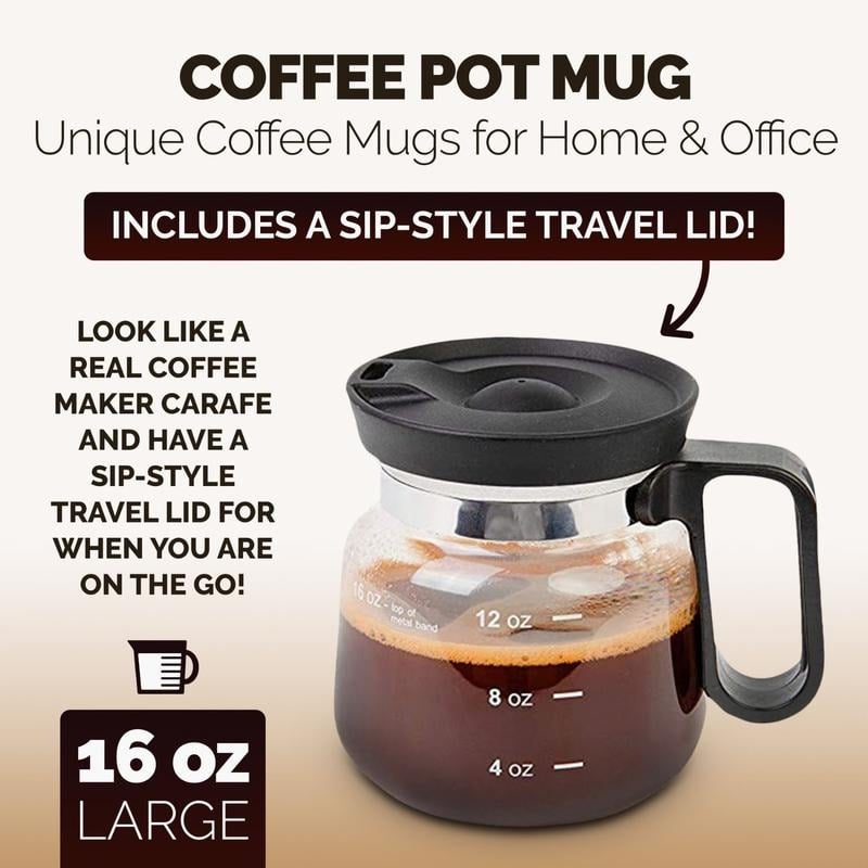 💕49 % Rabatt💖☕ 470-ml-Glas-Kaffeetasse – im Kaffeekannen-Stil