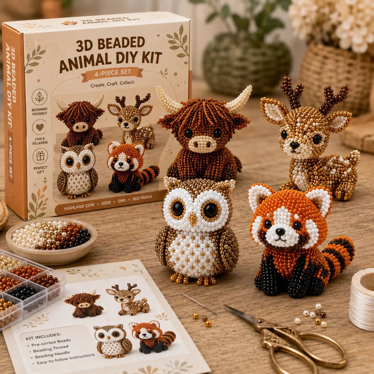 ✨ Letzter Tag: 49 % Rabatt ✨ – 🧵✨ DIY-Set für winzige 3D-Perlentiere