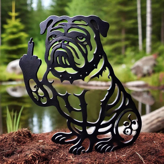 Lustige Bulldogge Gartendeko/Funny Bulldog Garden Decoration