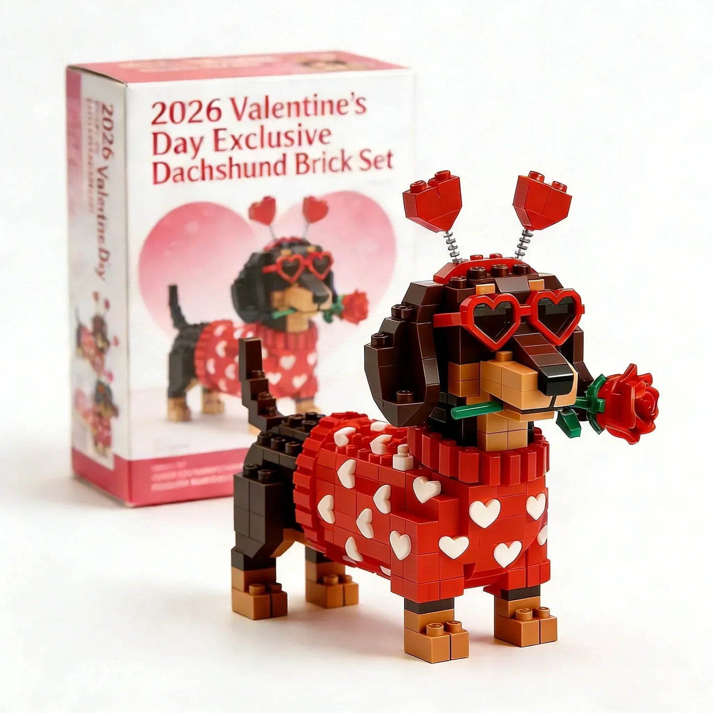 💖🌹2026 - DIY Herzerwärmendes exklusives Dackel-Bausteinset 🐕✨