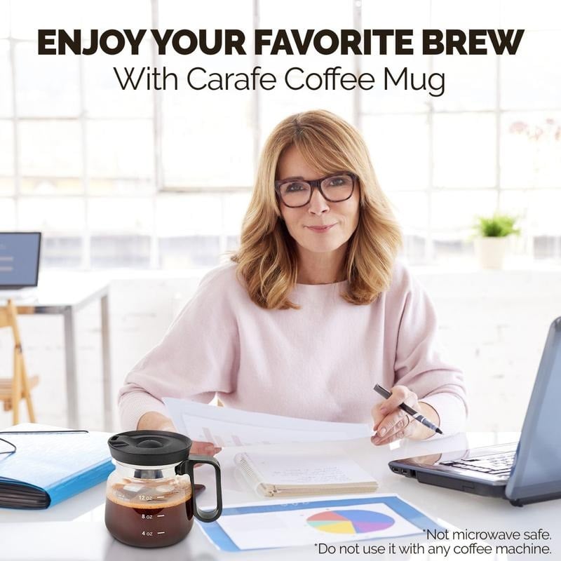 💕49 % Rabatt💖☕ 470-ml-Glas-Kaffeetasse – im Kaffeekannen-Stil