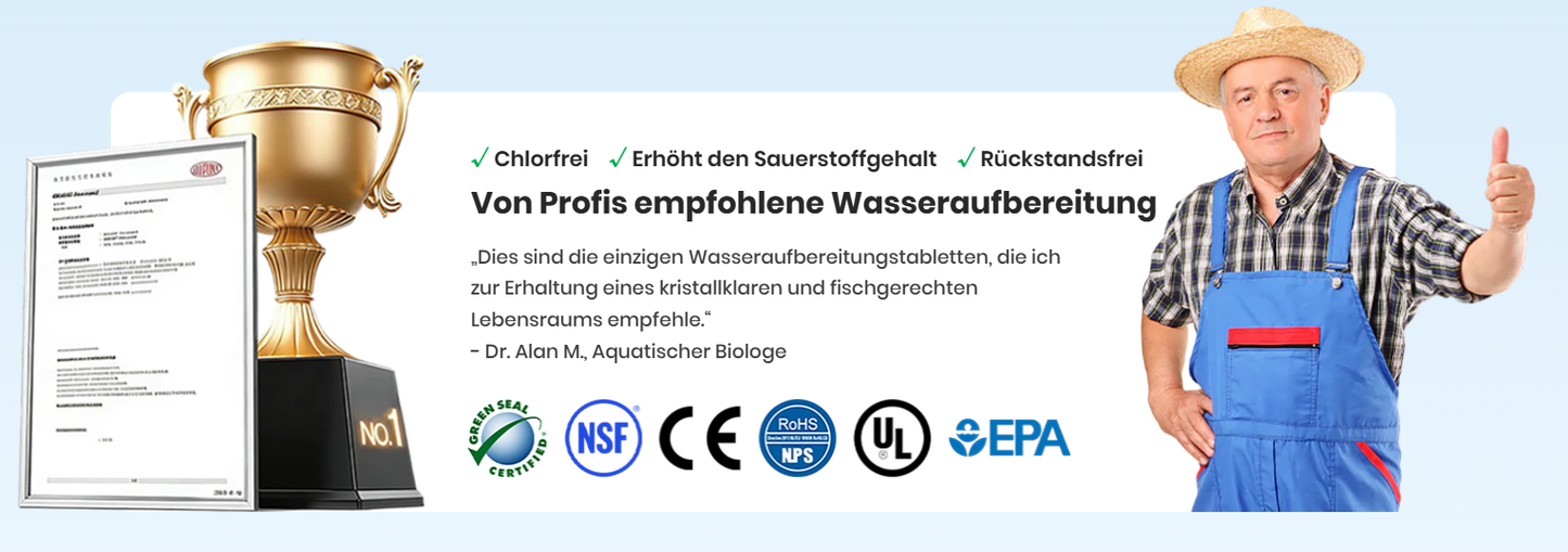 Wasseraufbereitungs-Tabletten für Aquarien